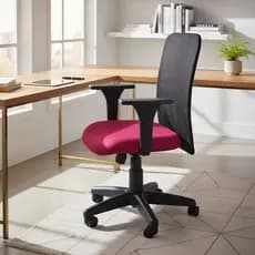 Cadeira de Escritório Executiva Ergonômica Tecido Giratória Braços Reguláveis Rodízios Confortável