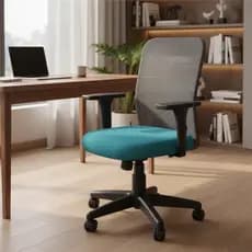 Cadeira De Escritório Home Office Tela Giratória Ergonômica Assento 100% Poliéster