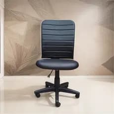 Cadeira De Escritório Preta Office s/Braços Magnum Executiva Rodízios Ergonômica Costura Esteirinha