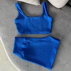 conjunto canelado de short e top VERÃO para treino e academia bermuda de crossfit e praia premium