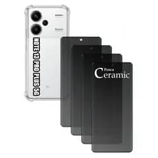 KIT Para Xiaomi Redmi Note 13 Pro Plus - Película de Privacidade Fosca 9D + Capa
