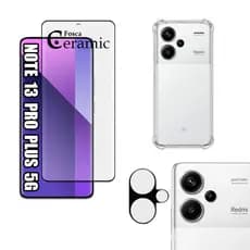 KIT Para Xiaomi Redmi Note 13 Pro Plus- Película Fosca de Cerâmica 9D + Capa + Câmera