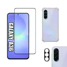 KIT Para Samsung Galaxy A36 - Película de Vidro 3D + Capa + Câmera