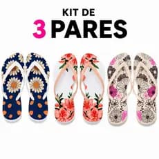 Kit 3 Chinelos Feminino Variados