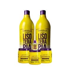 Kit Cuidados Capailares Lisoterapia Completo Shampoo e Condicionador 1L + Cronograma + Reparador 7ml – Hidratação+Brilho