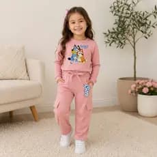Conjunto Infantil Moletinho Menina Cachorrinho Cartoon Bluey 2 a 9 Anos