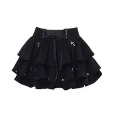 Saias Plissadas Y2K, Estilo Subcultura, Roupas Femininas Curtas e Sensuais de Verão, Saias em Camadas em Forma de A K3Q8