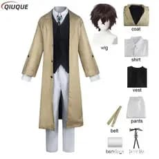 Peruca de Cosplay Osamu Dazai da Agência de Detetives Blindados para Homens e Mulheres, Fantasias de Anime XEOR KB5Y C G
