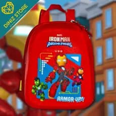 Mochila Infantil Homem de Ferro Tamanho P Vermelha