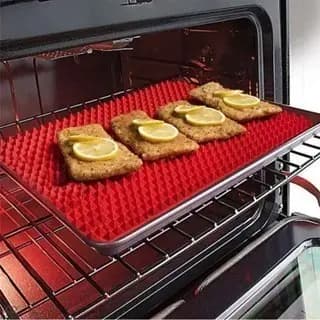 Tapete Culinário Micro-ondas Assar Frango Forno Silicone Churrasco Panela Forma Não Gruda