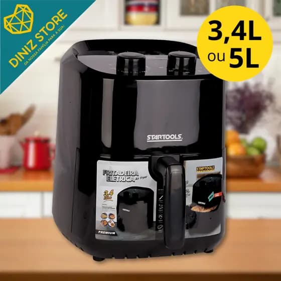 Fritadeira Elétrica Air Fryer 5L ou 3,4L Fritadeira Assadeira Grelha