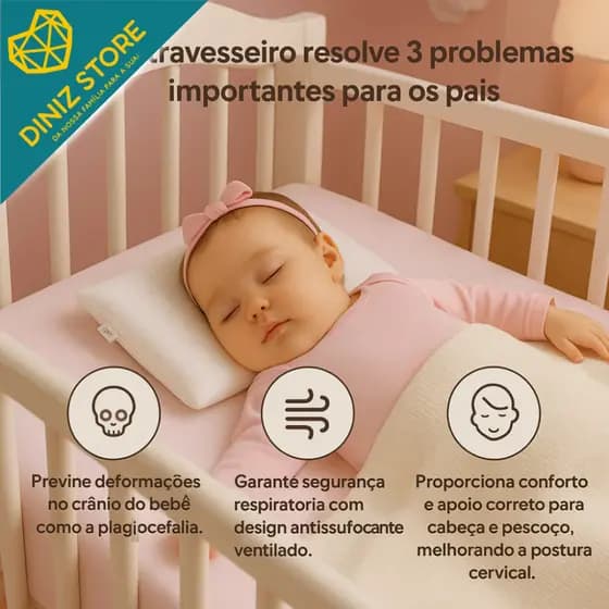 Travesseiro Infantil Recém-Nascido Cabeça Conforto Pescoço Macio Apoio Criança Dormir