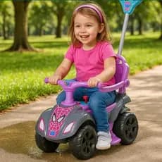 Quadriciclo Infantil Aranha Menina Andador Brinquedo Bicicleta Carrinho Cestinha Empurra Criança