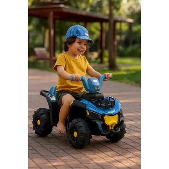 Quadriciclo Elétrico Infantil Azul Mini Moto Criança Passeio Menino Presente Bicicleta Andador