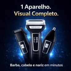 Aparador Pelos Masculino 3 em 1 Kemei DL-9217 Barbeador Elétrico Nariz Orelha Sem Fio Recarregável