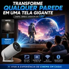 Projetor 4K HD 130 Polegadas Celular, Xbox, PS, Pc, Wifi HY300 Pro