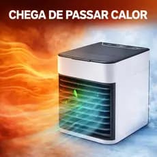 Mini Ar Condicionado Portátil USB 500ml Climatizador 3 em 1 Umidificador Silencioso com Gelo