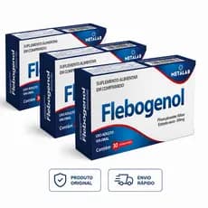 Kit 3 Flebogenol 30 Comprimidos Original Metalab Extrato de Pinus Pinaster 50mg