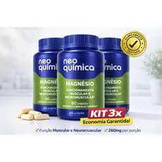Kit 3x Magnésio Neo Química 260mg 60 Comprimidos – Zero Açúcar