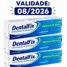 Kit 3x DentalFix Creme Fixador Dentadura 20g Ultra Forte Até 12h Sem Zinco Menta Original Econômico