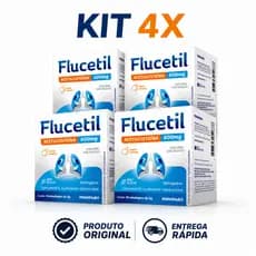 Kit 4 Flucetil Acetilcisteína 600mg 16 Sachês Sabor Laranja Original Envio Rápido