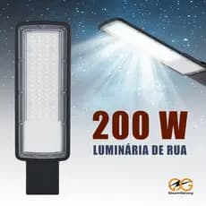 Luminária LED Poste 200W 6500K IP66 Bivolt - Kit 1-4 para Iluminação Pública Externa