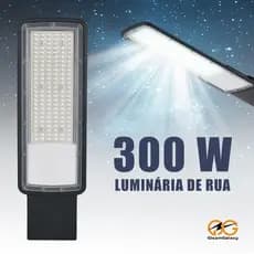 Luminária de rua LED 300W 6500K IP66 Bivolt - Kit 1-4 para Iluminação Pública Externa