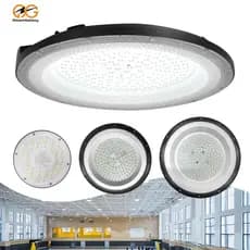Luminária UFO High Bay LED Super Brilho 100W200W300W Bivolt 6500K p/ Galpão Depósito Corredor