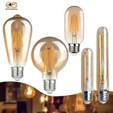 Lâmpada LED Vintage Filamento E27 – Modelos ST64/G80/T45/T125/T185 2W / 4W Bivolt 2200K