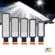Luminária LED Poste 【100/200/300/400/600W】6500K Prova Dágua IP66 Bivolt - Iluminação Pública Externa