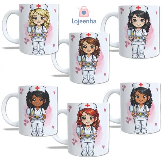 Caneca Enfermagem - Caneca Personalizada Enfermeira - Caneca com Nome Enfermeira - Dia da Enfermagem - Enfermeira Nome