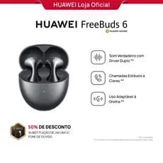 HUAWEI FreeBuds 6 | Fone de Ouvido Bluetooth Sem Fio | Som Duplo Driver Hi-Res e ANC Avançado