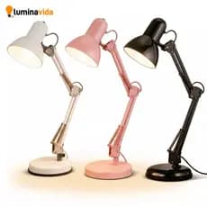 Luminária de Mesa Articulada Flexível Abajur Escritório Estudo Bivolt com Interruptor (Sem Lâmpada)
