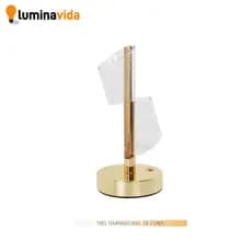 Luminária de Mesa Lâmpada Touch Quarto Luxuosa Cristal Acrílico 3 Tons de Led Abajur Luz Noturna