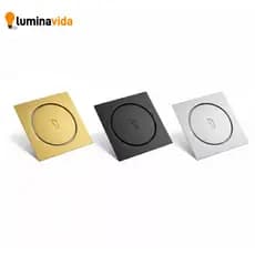 Ralo Click Quadrado- Redondo  10x10cm Veda Cheiro – Inox, Preto ou Dourado | Fechamento por Pressão