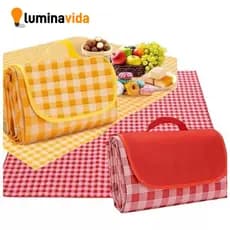 Toalha de Piquenique Dobrável Impermeável com Alça Portátil Grande  2x2m Dobrável Praia Camping