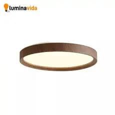 Plafon New LED Madeira 3 em 1 20W 30W 40W 50W – Moderna Acabamento Amadeirado (Acrílico + Metal)
