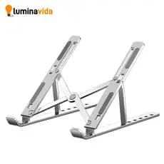 Suporte para Notebook Laptop Alumínio Ajustável Dobrável Ergonômico 7 Níveis com Bolsa