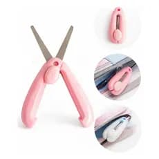 Mini Tesoura Dobrável Portátil Candy Color - Design Retrátil de Bolso para Papelaria, Costura e Bolsa Feminina