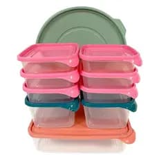 Conjunto 10 Potes De Plástico Cores Sortidas Mixhome