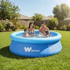 Piscina Inflável Redonda 1400 Litros 183x63cm Azul WESTWAVE