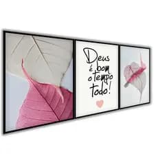 Quadro Decorativo Deus é Bom o Tempo Todo Frase Para Sala Quarto 120x60