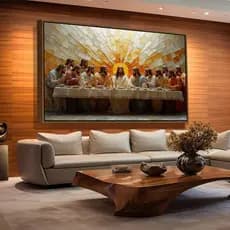 QUADRO DECORATIVO SANTA CEIA ÚLTIMA CEIA ARTE DECORAÇÃO RELIGIOSA