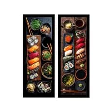 Kit 2 quadros decorativos sushi 18x45 decoração restaurante japonês
