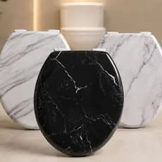 Assento Tampa de vaso Sanitário mármore almofadado encaixe universal