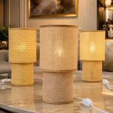 Abajur de mesa decorativos E27 luminária Tons Naturais bivolt sala quarto escritorio