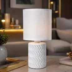Abajur de mesa decorativos base porcelana E27 luminária branca bivolt sala quarto escritório