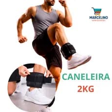 Par Tornozeleira Caneleira de Peso 2kg Ajustável Treino Funcional Academia Musculação Perna