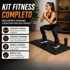 Kit Fitness Completo Colchonete Impermeável + Par Caneleira 1kg Para Academia Yoga Pilates