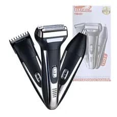 Barbeador Elétrico Profissional 3 em 1 Shaver Recarregável Bivolt Eletromex EL-5103